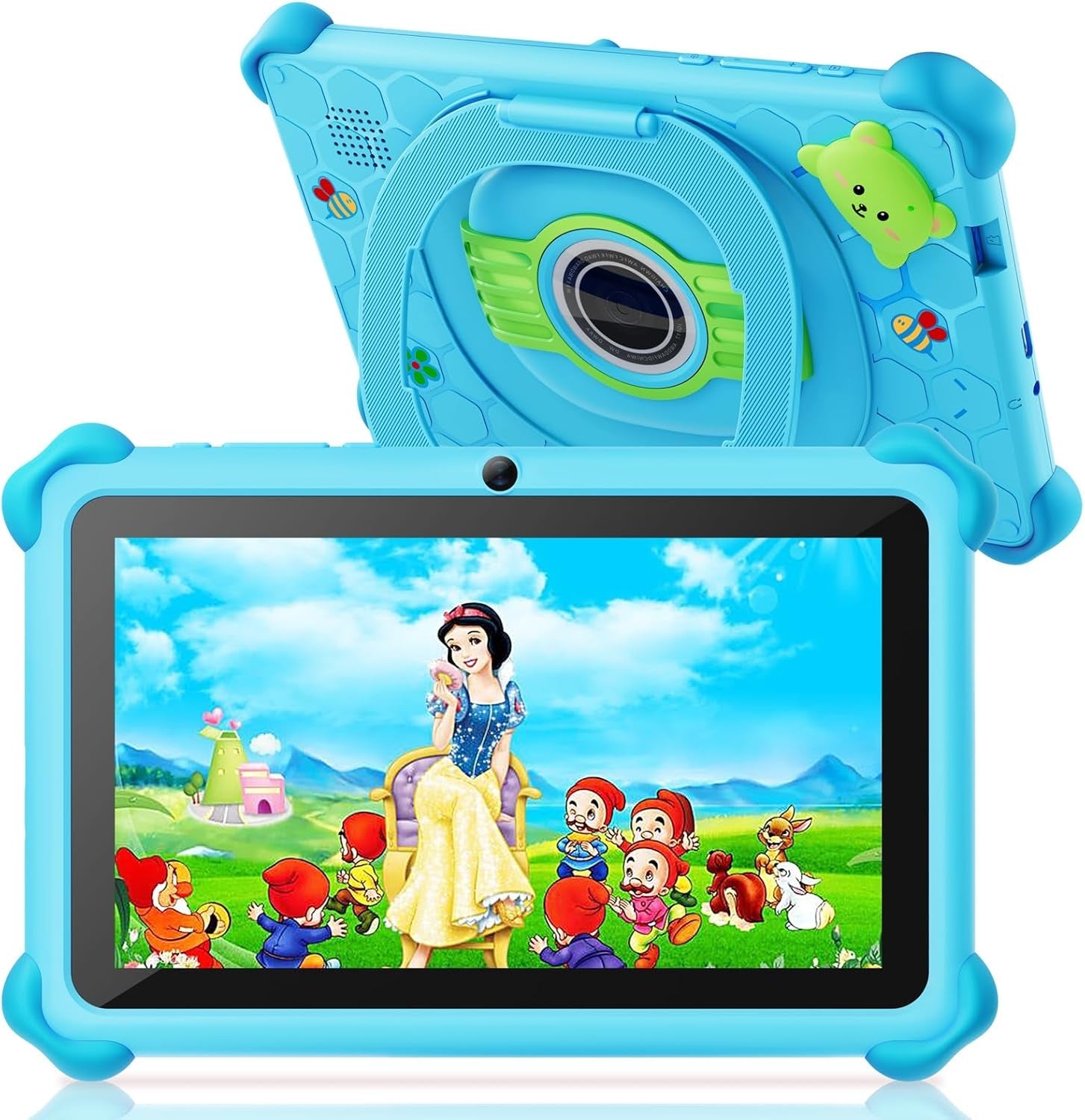 Kids Tablet, 7 Inch Tablet for Kids, 32GB Toddler Tablets with Case Included, Parental Control, Dual Camera, GMS, Wifi (Blue)