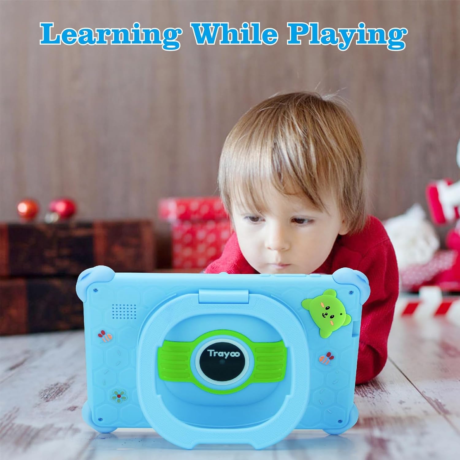 Kids Tablet, 7 Inch Tablet for Kids, 32GB Toddler Tablets with Case Included, Parental Control, Dual Camera, GMS, Wifi (Blue)