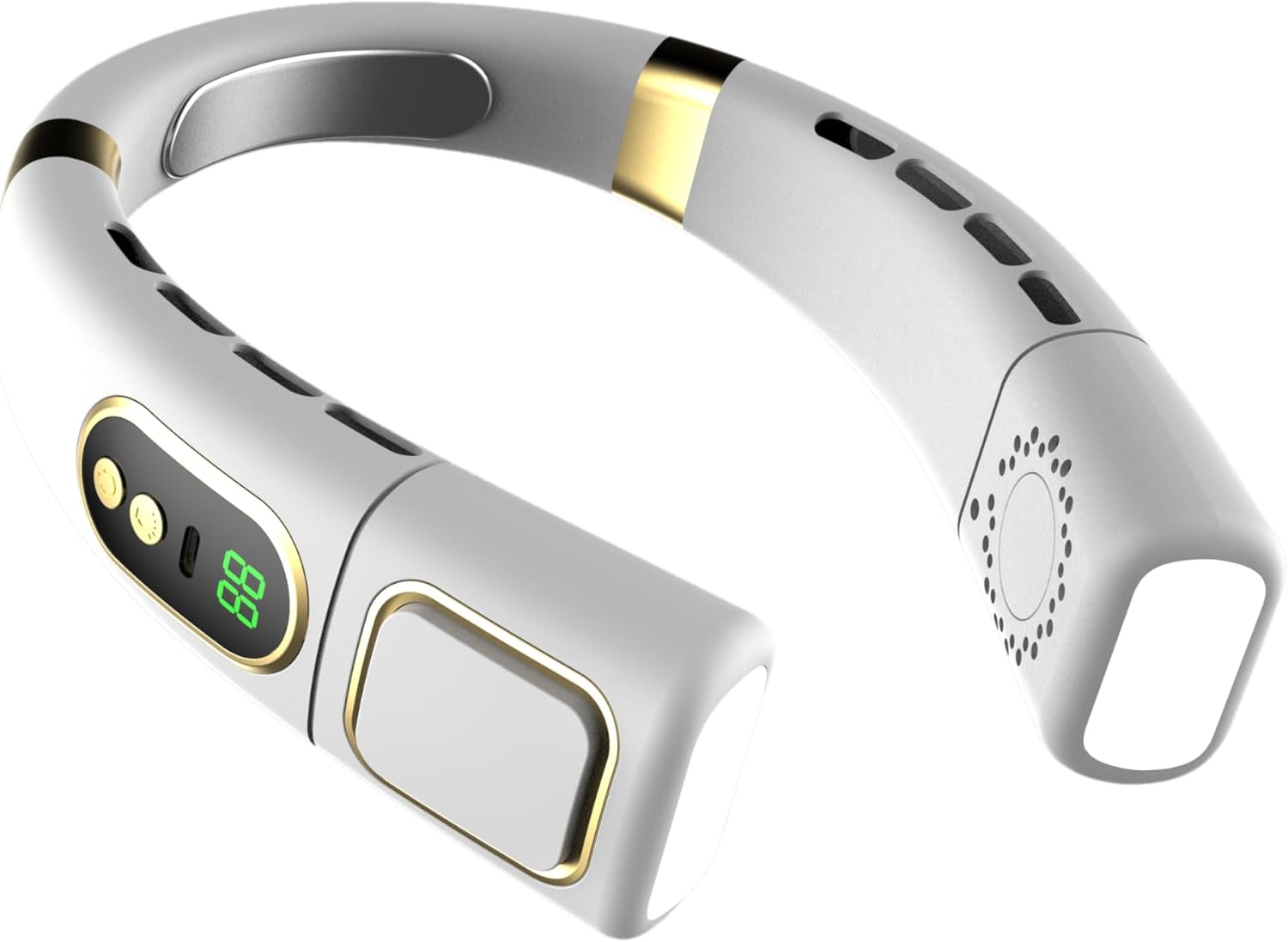 Portable Neck Fan, Hands-Free Bladeless Fan, with Three Light Modes, Battery Operated, 5 Speeds Adjustable, Faster Cooling, Ultra Quiet, Suitable for Home, Office, Travel, Sports -Black